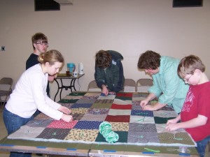 Making a quilt during the Famine.