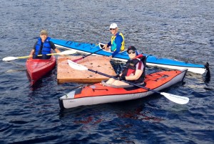 Sean, Erik, Brenda bless raft