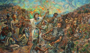 Feeding of the 5,000 by Eric Feather. Used by permission of the artist.