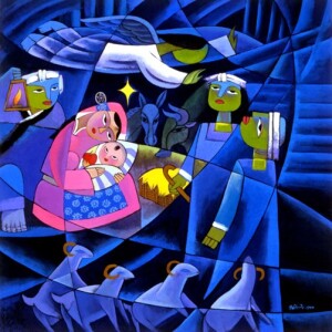 Nativity, by James He Qi, used by permission. https://www.heqiart.com 