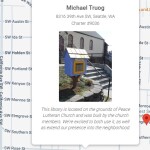 Screenshot of the PLC Little Free Library registration on the LittleFreeLibrary.org website, registered my Michael Truog